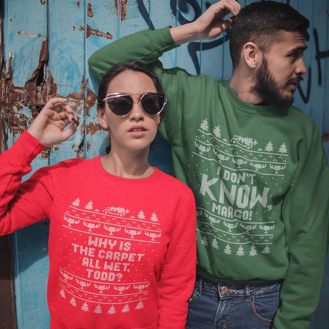 Christmas Couple Cre - Donkey Tees