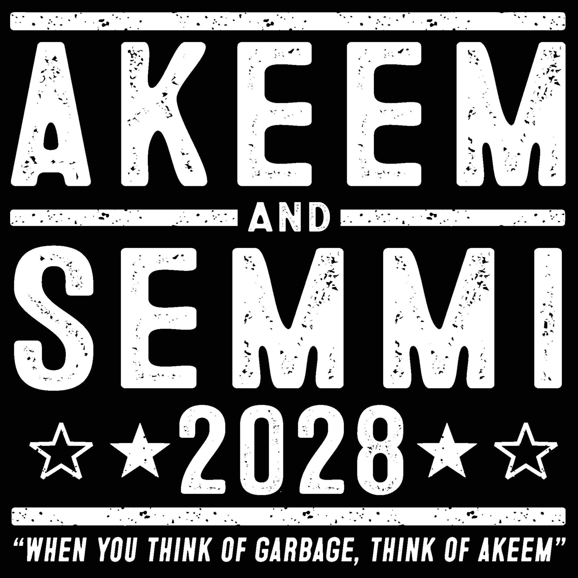 Akeem and Semmi 2028 Election - Donkey Tees T-shirt