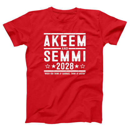 Akeem and Semmi 2028 Election - Donkey Tees T-shirt