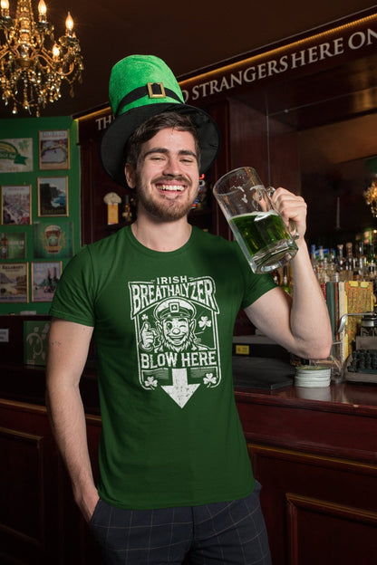 Irish Breathalyzer Blow Here - Donkey Tees T-shirt