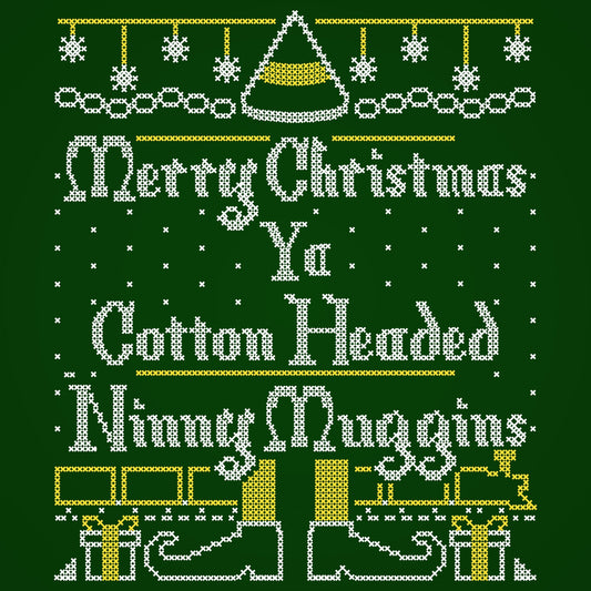 Merry Christmas Ya Cotton Heeded Ninny Muggins - Donkey Tees T-shirt