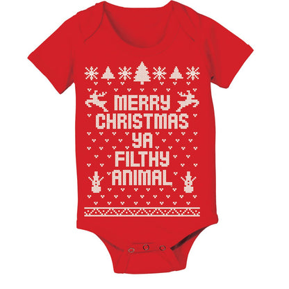 Merry Christmas Ya Filthy Animal Baby - Donkey Tees T-shirt