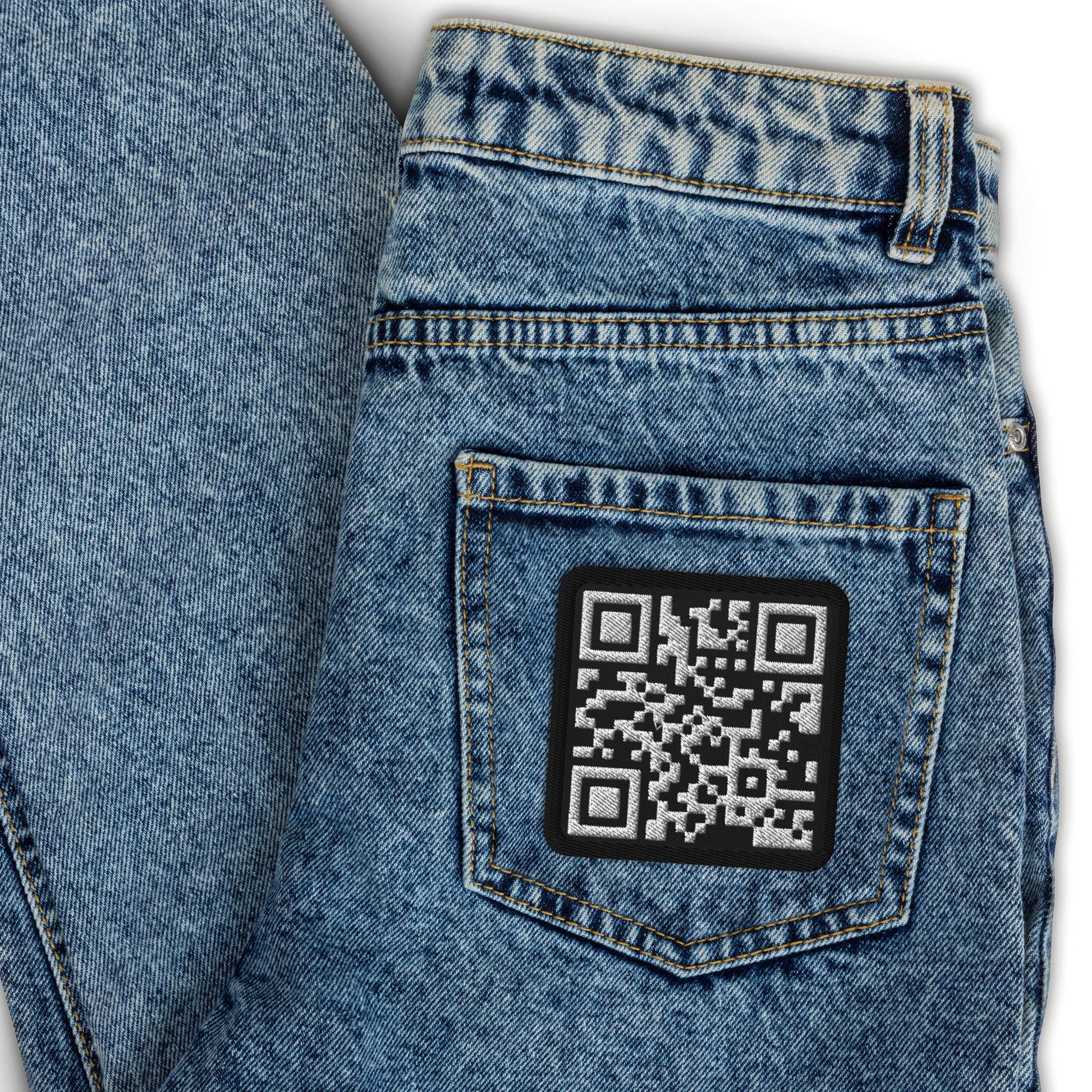 Rick Roll QR Code - Embroidered patch - Donkey Tees T-shirt