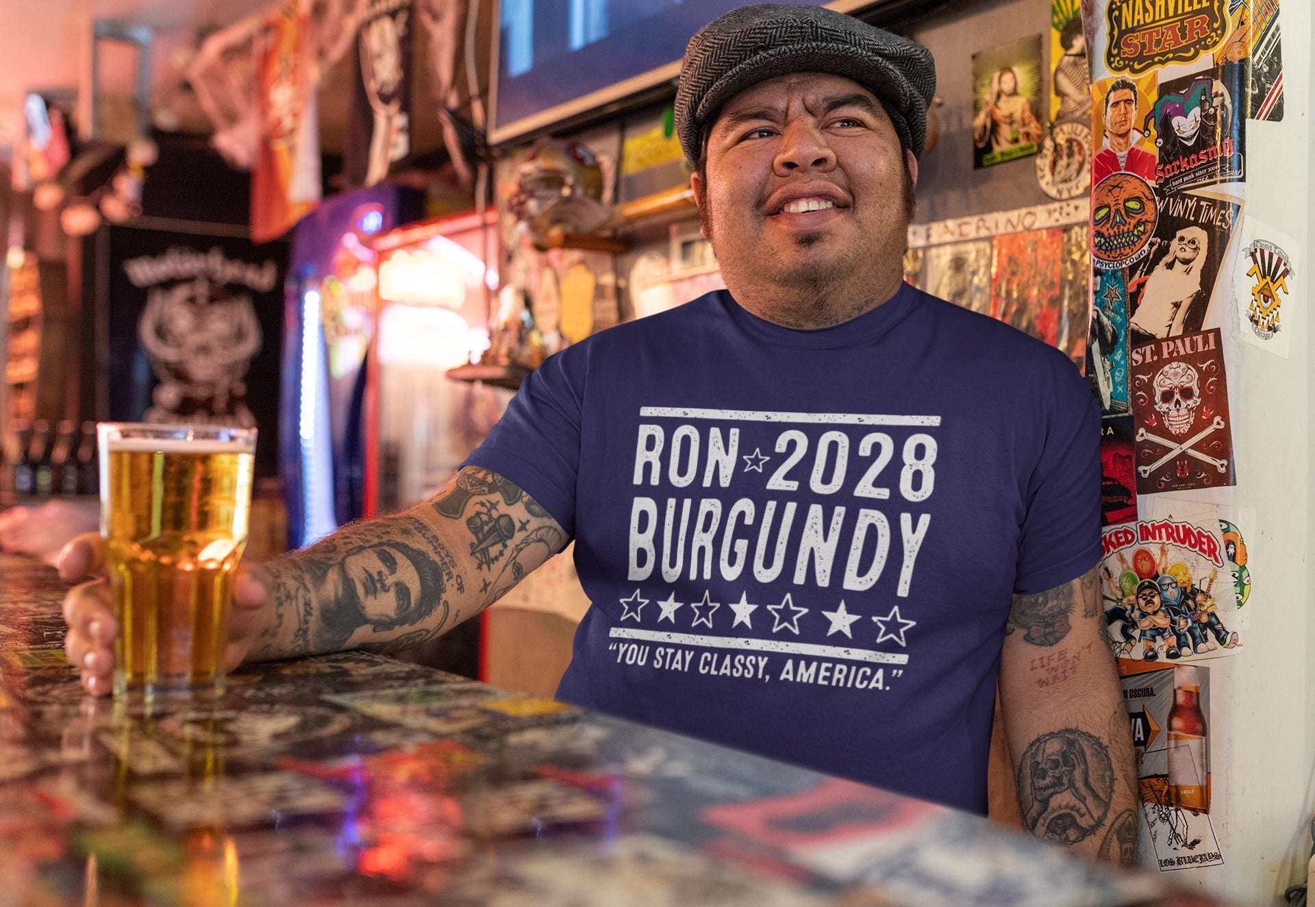 Ron Burgundy 2028 Election - Donkey Tees T-shirt