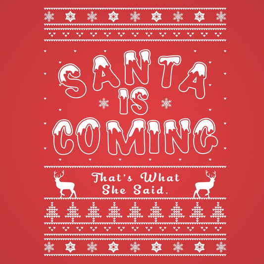 Santa Is Coming Thats What She Said - Donkey Tees T-shirt