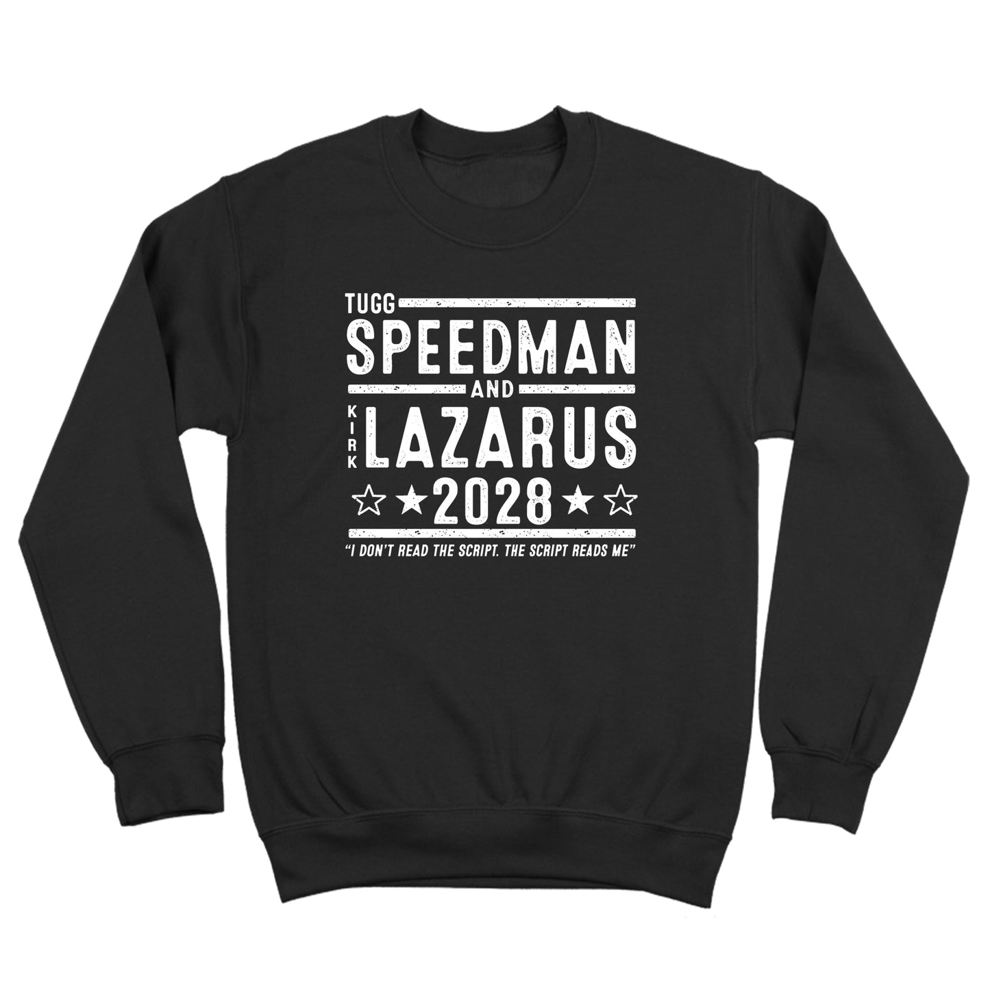 Tugg Speedman Kirk Lazarus 2028 Election - Donkey Tees T-shirt