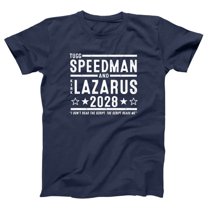 Tugg Speedman Kirk Lazarus 2028 Election - Donkey Tees T-shirt