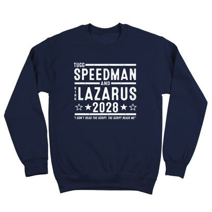 Tugg Speedman Kirk Lazarus 2028 Election - Donkey Tees T-shirt